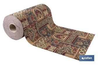 Rollo de alfombra vinílica para interior | Diseño con estampado de Oriente | Impermeable y de fácil limpieza - Cofan