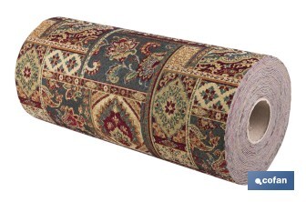 Rollo de alfombra vinílica para interior | Diseño con estampado de Oriente | Impermeable y de fácil limpieza - Cofan