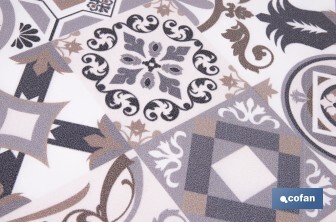 Rollo de alfombra vinílica semirrígida de impresión digital: Mosaicos cerámicos | Resistente para suelos interiores y exteriores cubiertos - Cofan