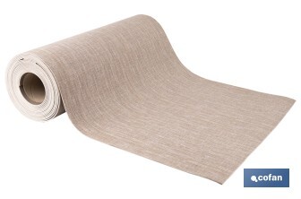 Rollo de alfombra vinílica semirrígida de impresión digital | Estampado jaspeado en beige | Resistente para suelos interiores y exteriores cubiertos - Cofan