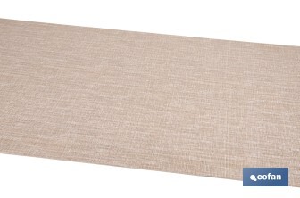 Rollo de alfombra vinílica semirrígida de impresión digital | Estampado jaspeado en beige | Resistente para suelos interiores y exteriores cubiertos - Cofan