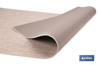 Rollo de alfombra vinílica semirrígida de impresión digital | Estampado jaspeado en beige | Resistente para suelos interiores y exteriores cubiertos - Cofan