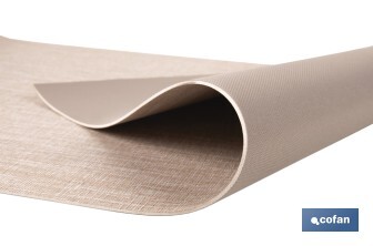 Rollo de alfombra vinílica semirrígida de impresión digital | Estampado jaspeado en beige | Resistente para suelos interiores y exteriores cubiertos - Cofan
