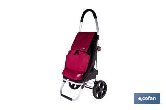 Carro de la compra plegable con 2 ruedas | Chasis de aluminio | Bolsa de 43 litros | Bolsillo para congelados | Disponible en varios colores - Cofan