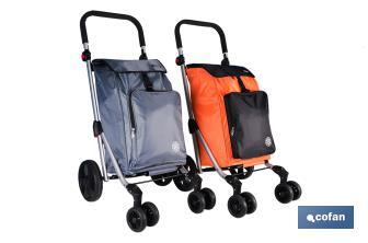 Carro de la compra plegable con 6 ruedas | Chasis de aluminio | Bolsa de 53 litros | Bolsillo para congelados | Mango ajustable | Disponible en varios colores - Cofan