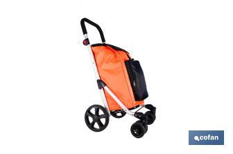 Carro de la compra plegable con 6 ruedas | Chasis de aluminio | Bolsa de 53 litros | Bolsillo para congelados | Mango ajustable | Disponible en varios colores - Cofan