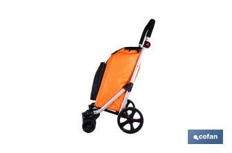 Carro de la compra plegable con 6 ruedas | Chasis de aluminio | Bolsa de 53 litros | Bolsillo para congelados | Mango ajustable | Disponible en varios colores - Cofan