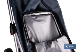 Carro de la compra plegable con 6 ruedas | Chasis de aluminio | Bolsa de 53 litros | Bolsillo para congelados | Mango ajustable | Disponible en varios colores - Cofan