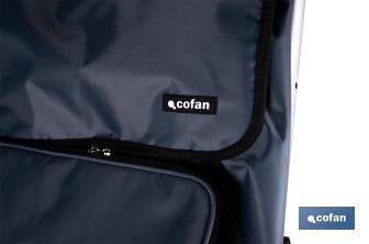 Carro de la compra plegable con 6 ruedas | Chasis de aluminio | Bolsa de 53 litros | Bolsillo para congelados | Mango ajustable | Disponible en varios colores - Cofan