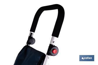 Carro de la compra plegable con 6 ruedas | Chasis de aluminio | Bolsa de 53 litros | Bolsillo para congelados | Mango ajustable | Disponible en varios colores - Cofan