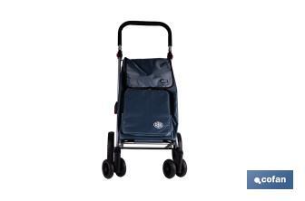 Carro de la compra plegable con 6 ruedas | Chasis de aluminio | Bolsa de 53 litros | Bolsillo para congelados | Mango ajustable | Disponible en varios colores - Cofan