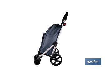 Carro de la compra plegable con 6 ruedas | Chasis de aluminio | Bolsa de 53 litros | Bolsillo para congelados | Mango ajustable | Disponible en varios colores - Cofan