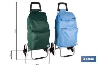 Carro de la compra con 6 ruedas | Diseño plegable | Sube escaleras | Bolsa de 42 litros | Bolsillo para congelados | Disponible en varios colores - Cofan