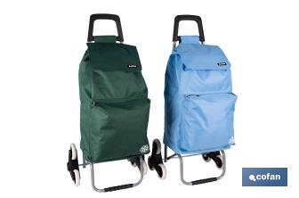 Carro de la compra con 6 ruedas | Diseño plegable | Sube escaleras | Bolsa de 42 litros | Bolsillo para congelados | Disponible en varios colores - Cofan