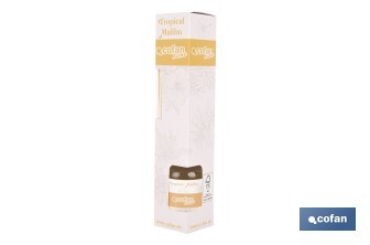 Ambientador de varillas | Aroma Malibú tropical | Difusor con varillas de ratán - Cofan