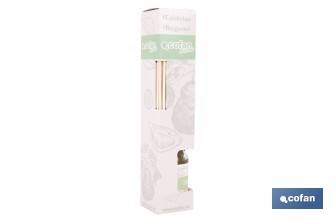 Ambientador de varillas | Aroma a bergamota calabrese | Difusor con varillas de ratán - Cofan