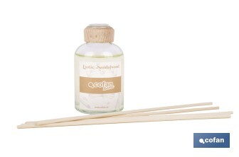 Ambientador de varillas | Aroma a sándalo exótico | Difusor con varillas de ratán - Cofan