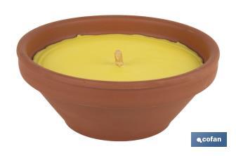 Velas aromáticas de citronela en recipiente de terracota | Duración: 20 horas - Cofan