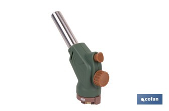 Soplete de gas piezoeléctrico | Potencia: 1,1 kW | Compatible con cartuchos de gas de 220 g | Ideal para cocina, soldadura y bricolaje - Cofan