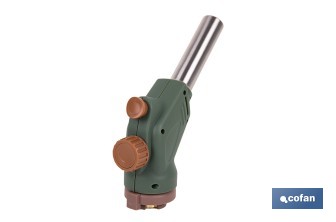 Soplete de gas piezoeléctrico | Potencia: 1,1 kW | Compatible con cartuchos de gas de 220 g | Ideal para cocina, soldadura y bricolaje - Cofan