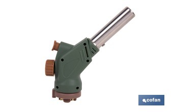 Soplete de gas piezoeléctrico | Potencia: 1,1 kW | Compatible con cartuchos de gas de 220 g | Ideal para cocina, soldadura y bricolaje - Cofan