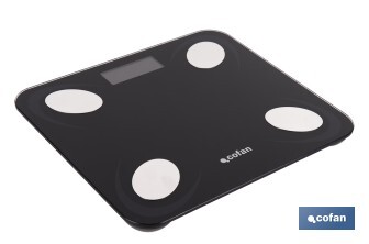 Báscula de baño digital inteligente | Análisis corporal completo | Báscula con Bluetooth y aplicación móvil | Carga USB - Cofan