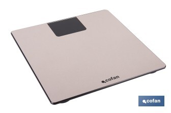 Báscula de baño digital | Plataforma de vidrio templado con pantalla LED | Medición precisa | Color: piedra - Cofan