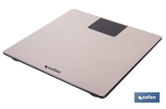 Báscula de baño digital | Plataforma de vidrio templado con pantalla LED | Medición precisa | Color: piedra - Cofan