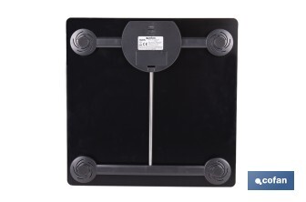 Báscula de baño digital | Plataforma de vidrio templado con pantalla LED | Medición precisa | Color: piedra - Cofan