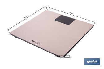 Báscula de baño digital | Plataforma de vidrio templado con pantalla LED | Medición precisa | Color: piedra - Cofan