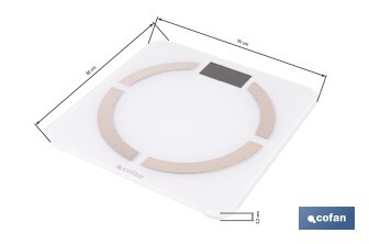 Báscula de baño digital inteligente | Análisis corporal completo | Báscula con Bluetooth y aplicación móvil | Pilas incluidas - Cofan