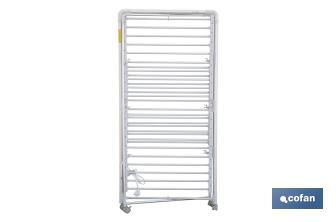 Tendedero eléctrico de torre | 4 ruedas con freno | 300 W de potencia | Tendedero portátil con secado rápido - Cofan