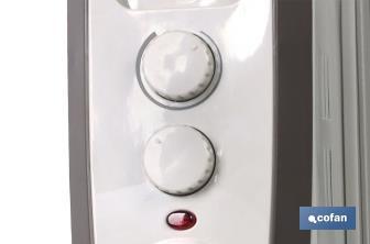 Radiador de aceite con termostato regulable | 11 elementos | Potencia: 2500 W - Cofan