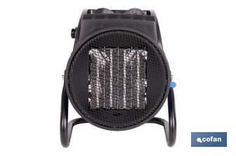 Calefactor cerámico industrial | Potencia: 2000 W | Diseño portátil | Termostato ajustable | Protección térmica - Cofan