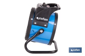Calefactor cerámico industrial | Potencia: 2000 W | Diseño portátil | Termostato ajustable | Protección térmica - Cofan