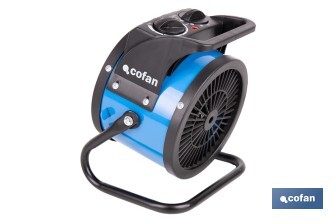 Calefactor cerámico industrial | Potencia: 2000 W | Diseño portátil | Termostato ajustable | Protección térmica - Cofan