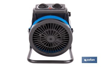 Calefactor cerámico industrial | Potencia: 2000 W | Diseño portátil | Termostato ajustable | Protección térmica - Cofan