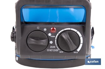 Calefactor cerámico industrial | Potencia: 2000 W | Diseño portátil | Termostato ajustable | Protección térmica - Cofan