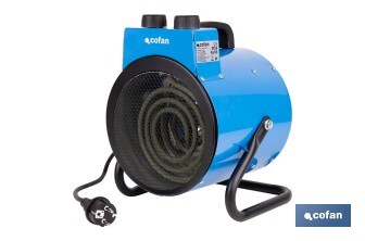 Calefactor industrial | Potencia: 3000 W | Función ventilador | Termostato ajustable | Protección IP24 - Cofan