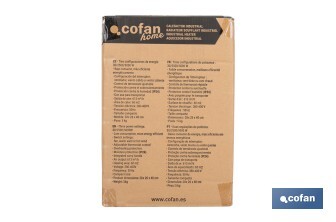 Calefactor eléctrico con enchufe industrial | Potencia: 5000 W | Función ventilador | Enchufe tipo trifásico (5 pines) | Protección IP24 - Cofan
