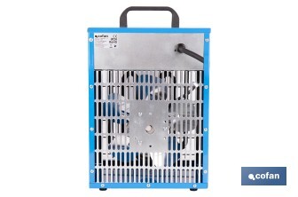 Calefactor eléctrico con enchufe industrial | Potencia: 5000 W | Función ventilador | Enchufe tipo trifásico (5 pines) | Protección IP24 - Cofan