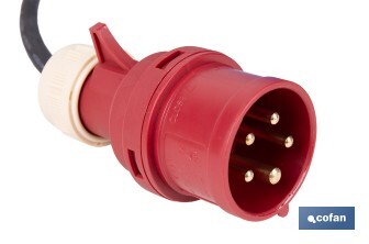 Calefactor eléctrico con enchufe industrial | Potencia: 5000 W | Función ventilador | Enchufe tipo trifásico (5 pines) | Protección IP24 - Cofan