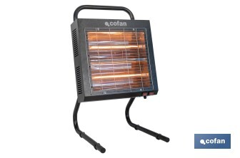 Calefactor de onda corta por infrarrojos | Potencia: 1500/3000 W | Protección IPX4 | Alta eficiencia para entornos de hasta 40 m2 - Cofan