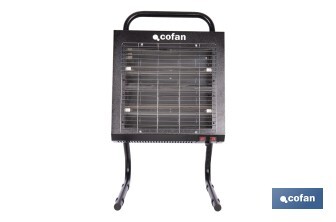 Calefactor de onda corta por infrarrojos | Potencia: 1500/3000 W | Protección IPX4 | Alta eficiencia para entornos de hasta 40 m2 - Cofan