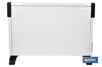 Convector radiante | Potencia: 2000 W | Termostato regulable | Seguridad antivuelco | Ideal para estancias medianas - Cofan