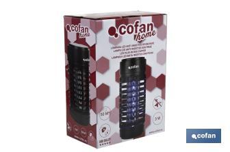 Lámpara LED antiinsectos con enchufe| Potencia: 3 W | Descarga Eléctrica: 1200 V | Área: 50 m² | Protégete contra los insectos - Cofan
