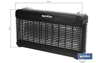 Lámpara LED antiinsectos con enchufe| Potencia: 13 W | Descarga Eléctrica: 4000 V | Área: 200 m² | Protégete contra los insectos - Cofan