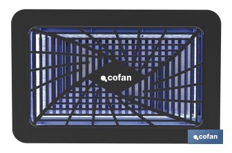 Lámpara LED antiinsectos para Interior | Potencia: 6 W | Cobertura 150 m² | Luz UV-A Dual 365+395 nm | Alimentación: USB | Montaje en Pared - Cofan