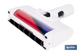 Aspiradora eléctrica sin cable con soporte a la pared | Potencia de succión: 180 AW | Potencia ciclónica: 32 kPa | 4 velocidades | Filtro HEPA lavable | Batería de litio 25,9 V | Color: blanco - Cofan