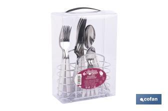 Set de 24 cubiertos de acero Inoxidable | Diferentes colores | Diseño Moderno y Funcional - Cofan